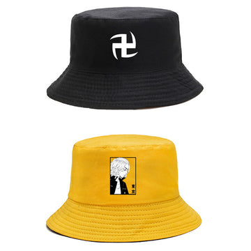 Anime Tokyo Revengers sombrero Doble lado Hazme Sombrero de cubo a rayas Summer Cool Halloween cosplay